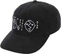 Polar Skate Co. Split In Half Strapback Hat - black
