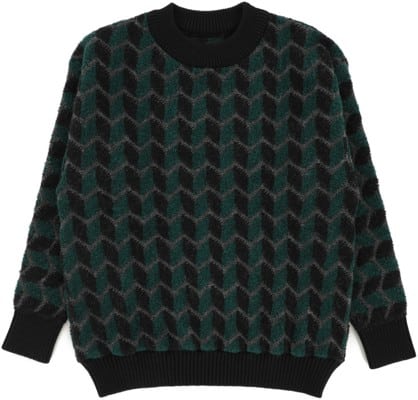 Polar Skate Co. Zig Zag Knit Sweater Vest Jacket - black/dark teal - view large