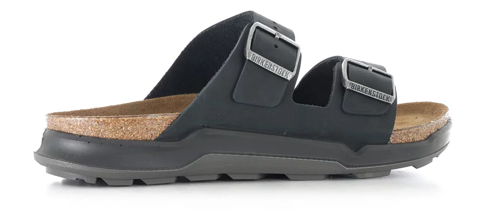Birkenstock Arizona Crosstown Slide Sandals - black oiled leather