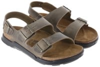 Birkenstock Milano Crosstown Slide Sandals - faded khaki oiled leather