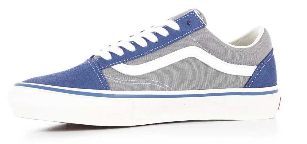 Vans Mens 6.5 Popcush Skate Old Skool Blue Suede Canvas Leather Shoes Sneakers VANS POPCUSH SKATEBOARD SHOES BLUE SUEDE CANVAS LEATHER  main image 3
