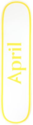 April OG Logo Twin 8.0 Skateboard Deck - yellow/white - view large