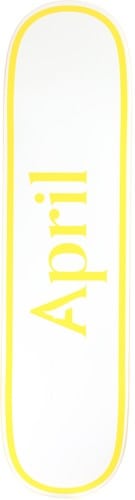 April OG Logo Twin 8.5 Skateboard Deck - yellow/white | Tactics
