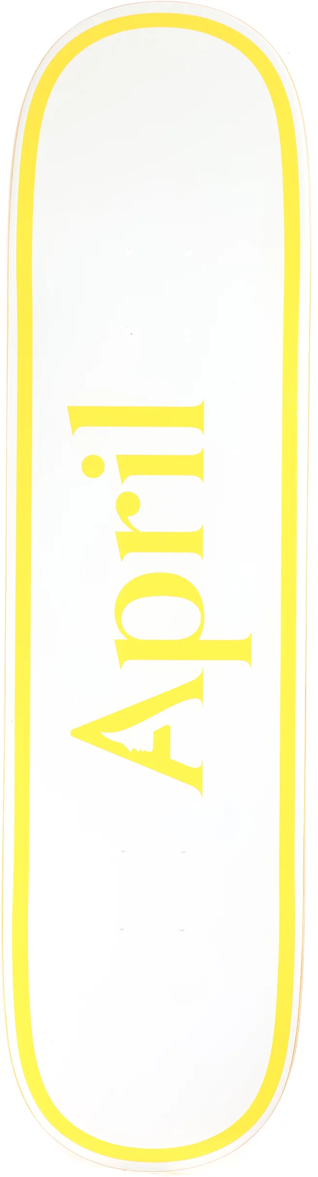 April OG Logo Twin 8.5 Skateboard Deck - yellow/white | Tactics