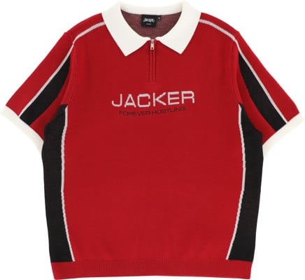 Jacker Ace Knit Polo Shirt - red - view large