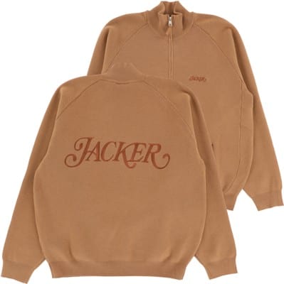 Jacker Classic Zip Knit Jacket - brown - view large