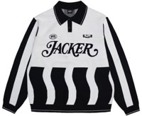 Jacker Deal Knit L/S Polo Shirt - white