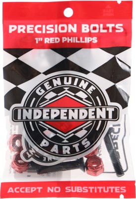 Independent Genuine Parts Phillips Mounting Skateboard Hardware - black/red 1in