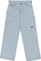 Dickies Loose Straight Double Knee Jeans - denim vintage wash