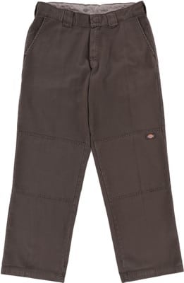 Dickies Worn In Double Knee Work Pants - dark brown - view large