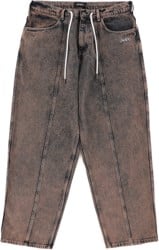 Jacker 3 Striped Dyed Baggy Denim Jeans - brown