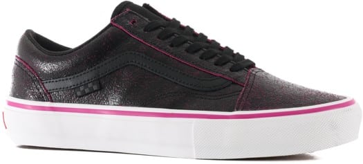 Vans Skate Old Skool Shoes - cracked leather black/purple - view large