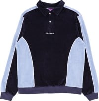 Jacker Comfy Velvet L/S Polo Shirt - blue