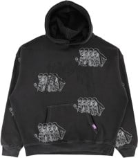 Jacker Skeleton Garment Dyed Hoodie - black