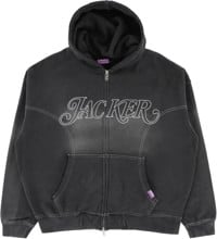 Jacker Rough Garment Dyed Premium Zip Hoodie - black