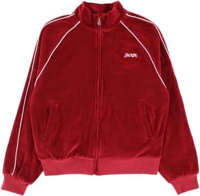 Jacker Velvet Reflective Track Jacket - red - view large