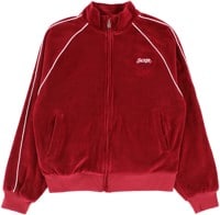 Jacker Velvet Reflective Track Jacket - red