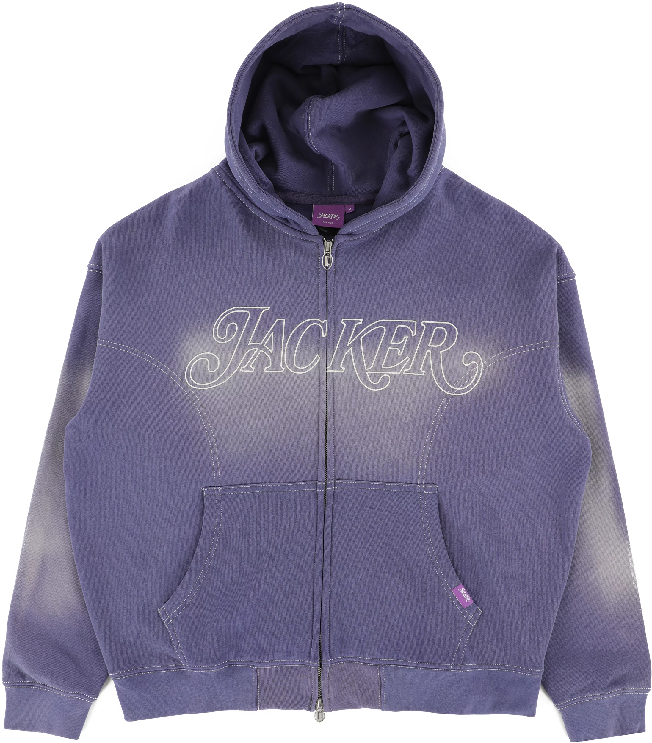 Jacker Rough Garment Dyed Premium Zip Hoodie - purple | Tactics