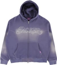 Jacker Rough Garment Dyed Premium Zip Hoodie - purple