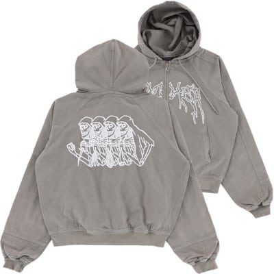 Jacker Skeleton Hooded Canvas Jacket - grey - view large