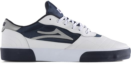 Lakai Cambridge Skate Shoes - white leather navy reflective - view large