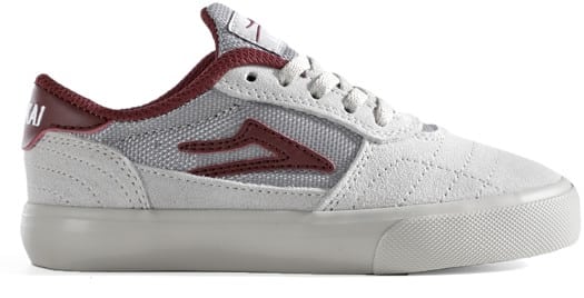 Lakai Kids Cambridge Skate Shoes - grey/burgundy suede - view large