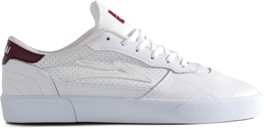 Lakai Kids Cambridge Skate Shoes - white/burgundy leather - view large