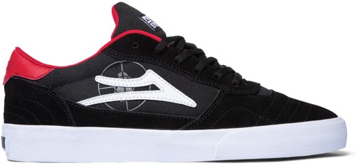 Lakai Cambridge Skate Shoes (Closeout) - (public enemy) black/red suede - view large
