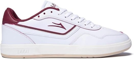 Lakai Terrace Skate Shoes - white/burgundy leather - view large