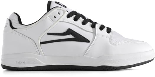 Lakai Telford Low Skate Shoes (Closeout) - white / black leather - view large