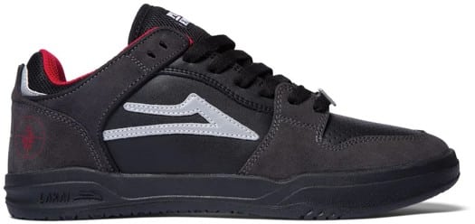 Lakai Telford Low Skate Shoes (Closeout) - public enemy black/charcoal suede - view large