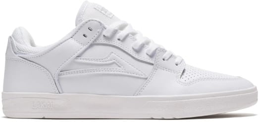 Lakai Telford Low Skate Shoes (Closeout) - white leather - view large