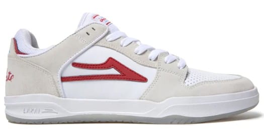 Lakai Telford Low Skate Shoes (Closeout) - (chocolate) white/red suede - view large