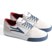 Lakai Manchester Skate Shoes - white suede navy perf - pair