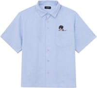 Lakai Camp Collar Button Up Shirt - white/blue stripe