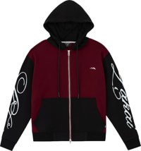 Lakai Two Tone Zip Up Hoodie - red dahlia/pirate black