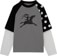 Lakai Double Layer Raglan Longsleeve L/S T-Shirt - black/grey/white