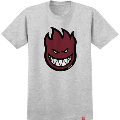 Spitfire Bighead Fill T-Shirt - heather grey/dark red-black-white - view large