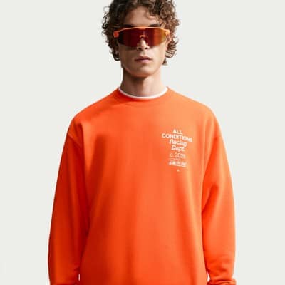 Nike ACG Tuff Fleece Dri-Fit Crew Sweatshirt - safety orange/white - view large
