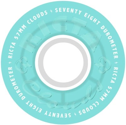 Ricta Cloud Cruiser Skateboard Wheels - transparent aqua white (78a) - view large